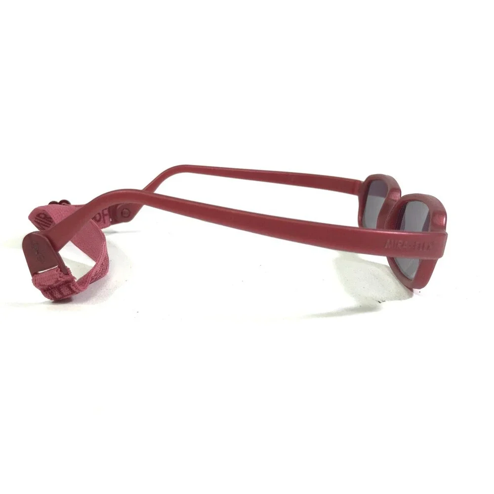 Miraflex Sunglasses NEW BABY 2 Red Rectangular Frames with Purple Lenses